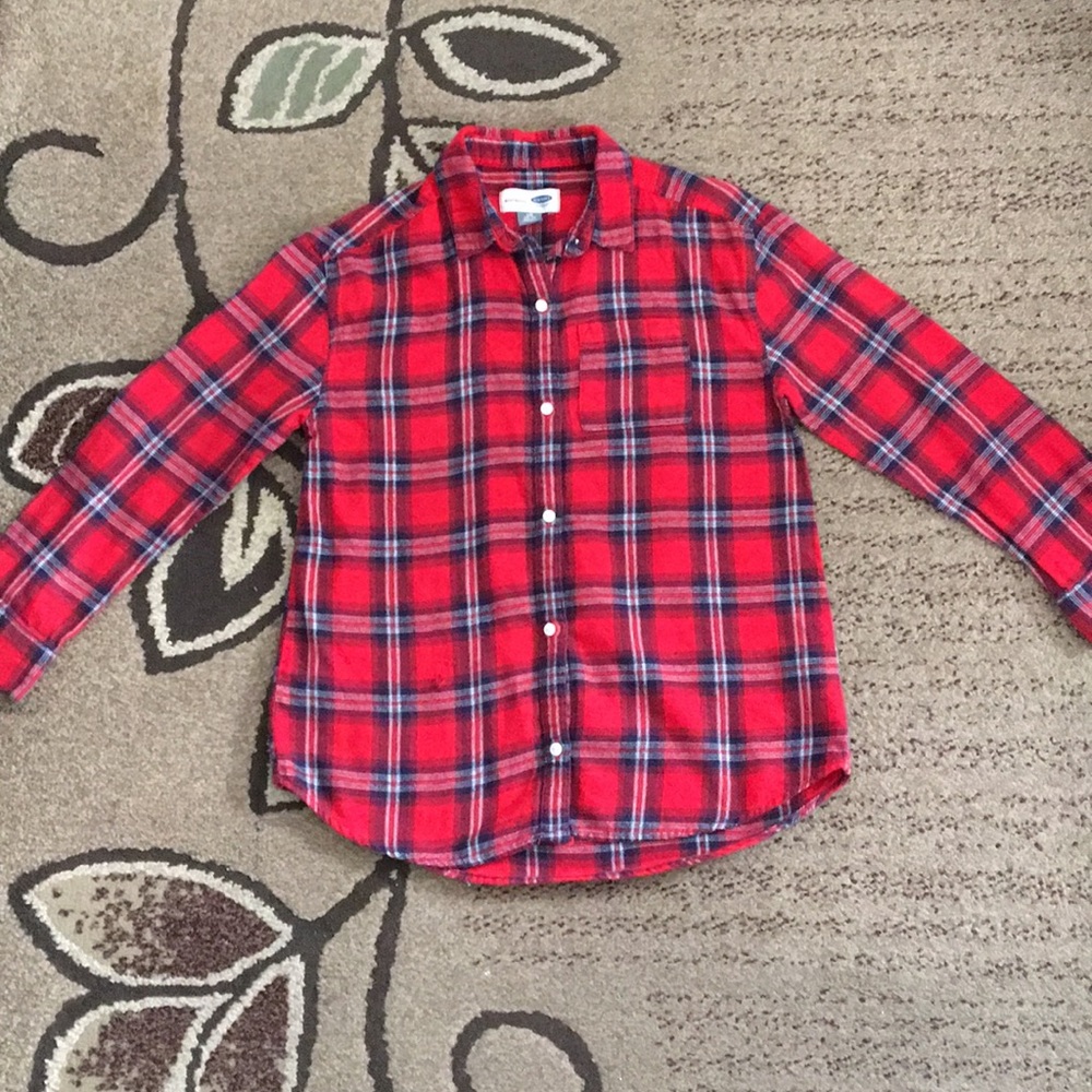 Old Navy red plaid shirt